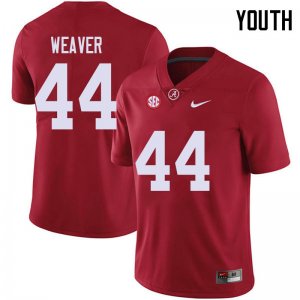 NCAA Youth Alabama Crimson Tide #44 Cole Weaver Stitched College 2018 Nike Authentic Red Football Jersey RR17J71YM